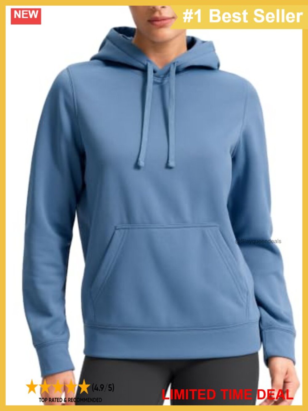 Lightweight Fleece Hoodie Kangaroo Pocket Athletic Pullover Women